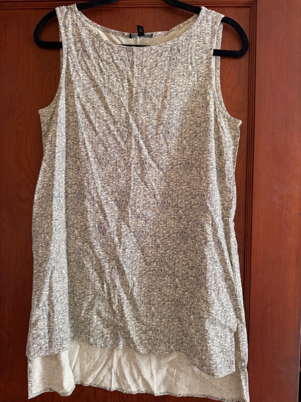 Eileen Fisher Black and Cream Patterned Tunic